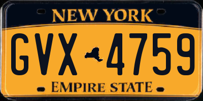 NY license plate GVX4759