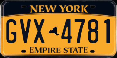 NY license plate GVX4781
