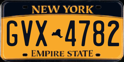 NY license plate GVX4782