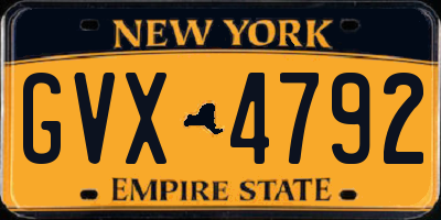 NY license plate GVX4792
