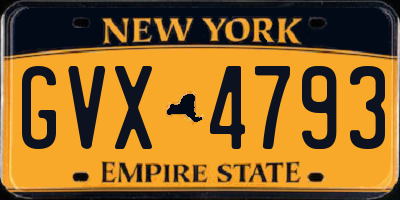 NY license plate GVX4793