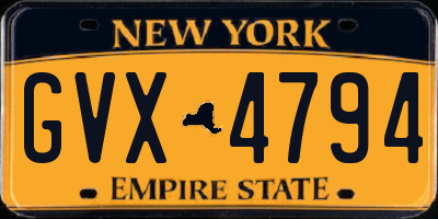 NY license plate GVX4794