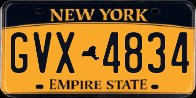 NY license plate GVX4834