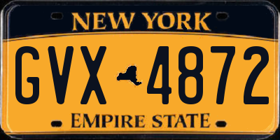 NY license plate GVX4872