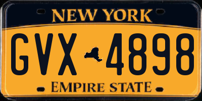 NY license plate GVX4898
