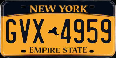 NY license plate GVX4959