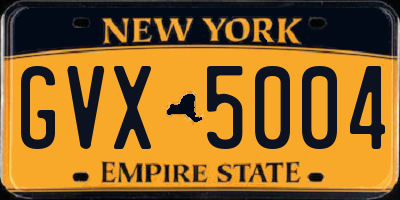 NY license plate GVX5004