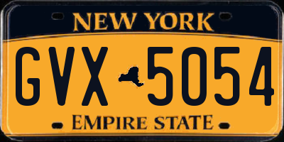 NY license plate GVX5054