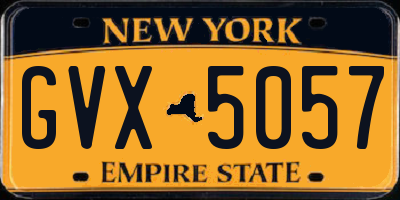 NY license plate GVX5057