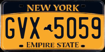 NY license plate GVX5059