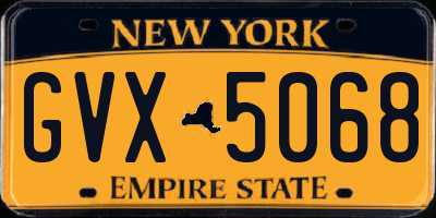 NY license plate GVX5068