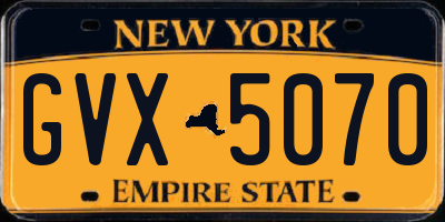 NY license plate GVX5070