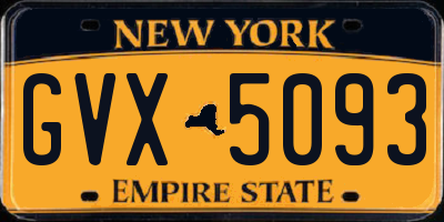 NY license plate GVX5093