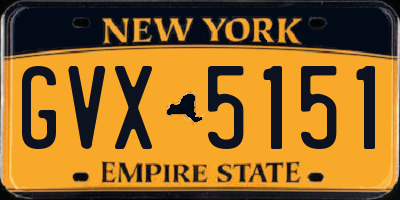 NY license plate GVX5151