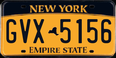 NY license plate GVX5156