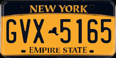 NY license plate GVX5165