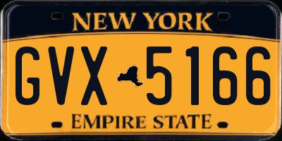 NY license plate GVX5166