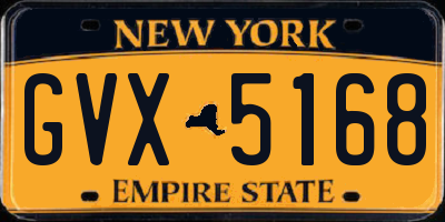 NY license plate GVX5168