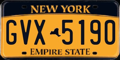 NY license plate GVX5190
