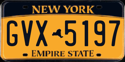 NY license plate GVX5197