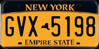 NY license plate GVX5198