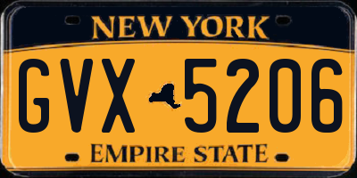 NY license plate GVX5206