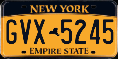 NY license plate GVX5245