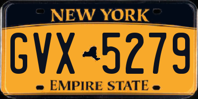 NY license plate GVX5279