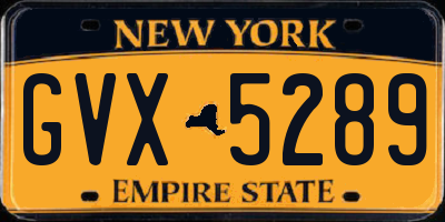 NY license plate GVX5289