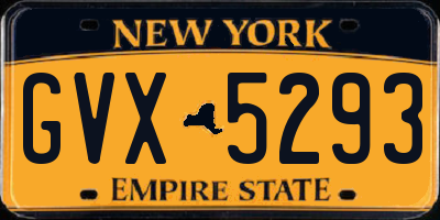 NY license plate GVX5293