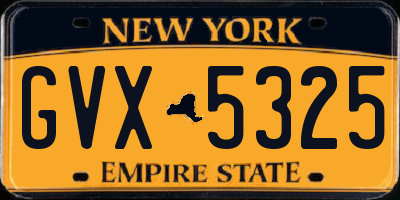 NY license plate GVX5325
