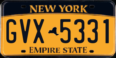 NY license plate GVX5331