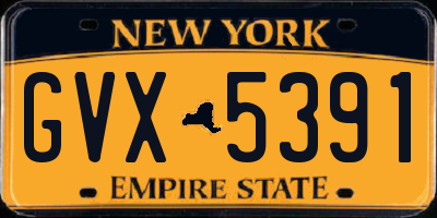 NY license plate GVX5391