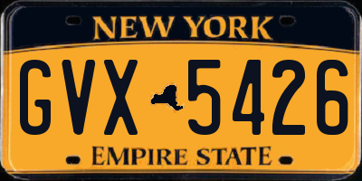 NY license plate GVX5426