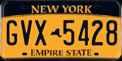 NY license plate GVX5428
