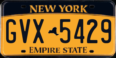 NY license plate GVX5429