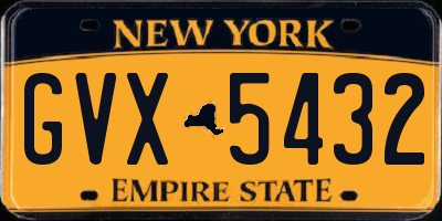 NY license plate GVX5432