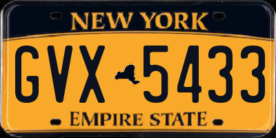 NY license plate GVX5433