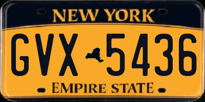 NY license plate GVX5436