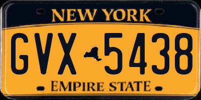 NY license plate GVX5438