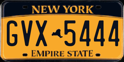 NY license plate GVX5444