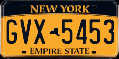 NY license plate GVX5453