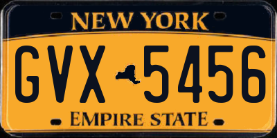 NY license plate GVX5456