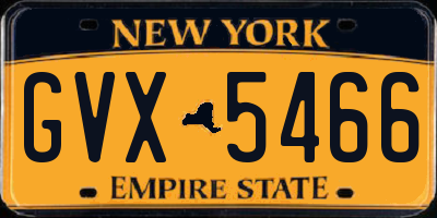 NY license plate GVX5466
