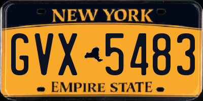 NY license plate GVX5483