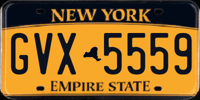 NY license plate GVX5559