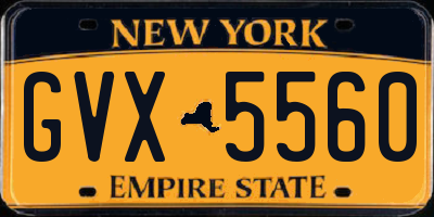 NY license plate GVX5560