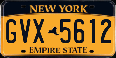 NY license plate GVX5612