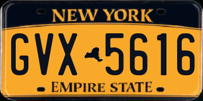 NY license plate GVX5616