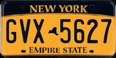 NY license plate GVX5627